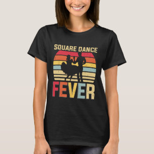 Camiseta Quadrado de Música country da Dança Febre de Queda