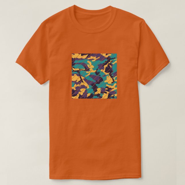 Camiseta Quadrado de padrão da Camo de Verão em fatias (Frente do Design)