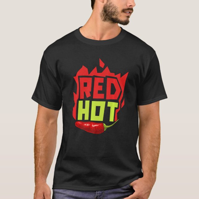 Camiseta Quadrado de picadas de Comida de picante Red Hot C (Frente)