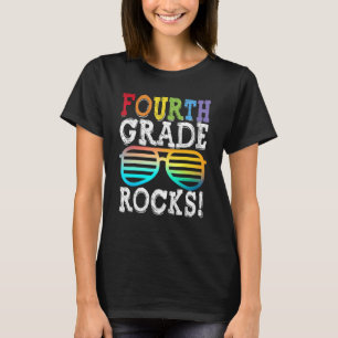 Camiseta Quadrado do 4º ano de Rocks do 4º ano de volta à e