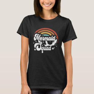 Camiseta Quadrado Mermaid Groovy Cute Rainbow Criador Mític