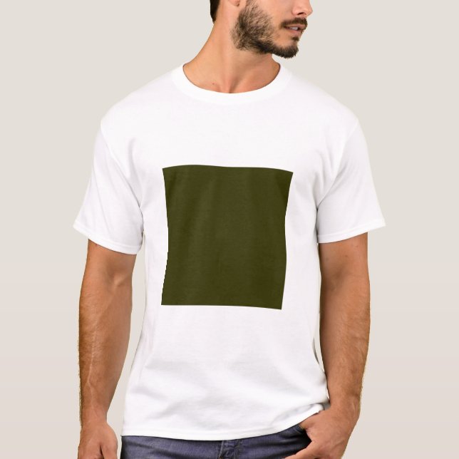 Camiseta Quadrado Simples - Oliva Escura (Frente)