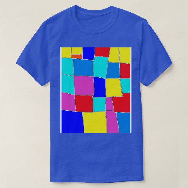 Camiseta quadrados abstrato (Frente do Design)