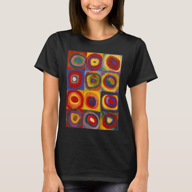 Camiseta Quadrados com Círculos Concêntricos | Kandinsky | (Frente)