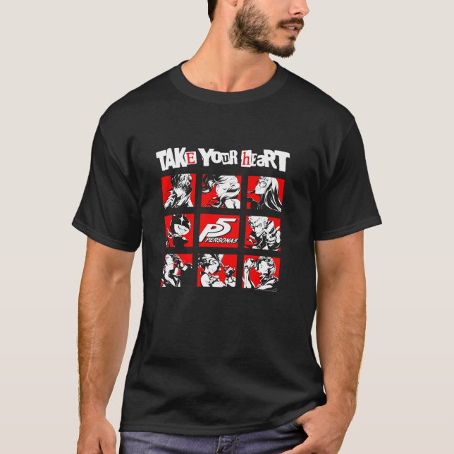 Camiseta Quadrados de Caracteres Persona 5 (Frente)