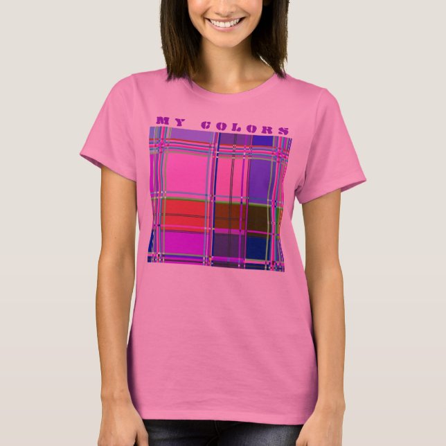 Camiseta Quadrados de cores do tecido (Frente)