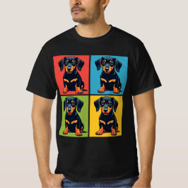 Camiseta Quadrados de papoila-puppy com Pop de vibração