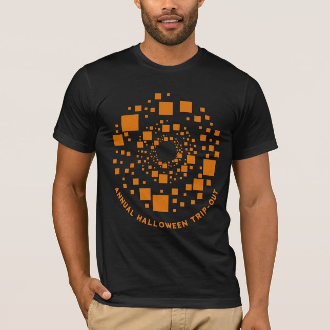Camiseta Quadrados dos Círculos Laranja Descuráveis do Hall (Frente)