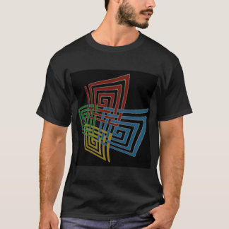 Camiseta Quadrados espirais entortados e tecidos