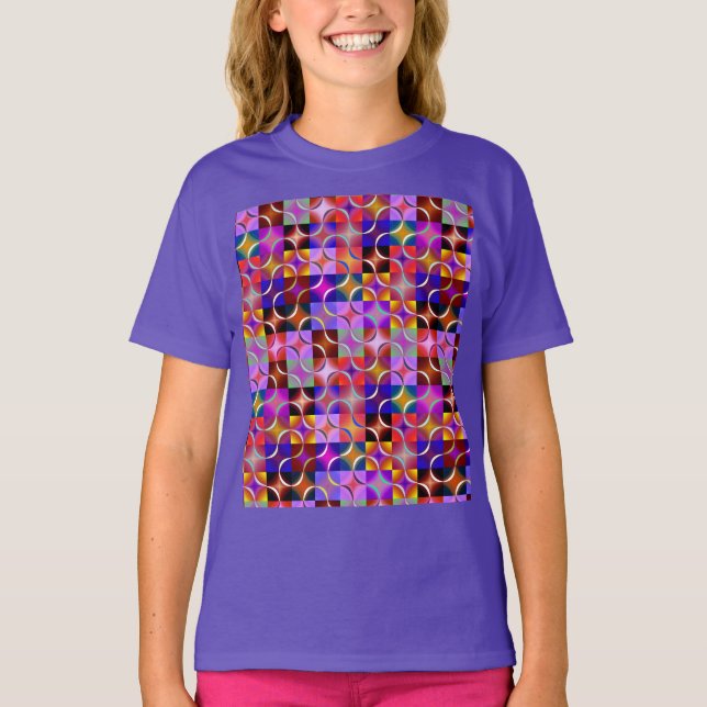 Camiseta Quadrados multicolores geométricos (Frente)