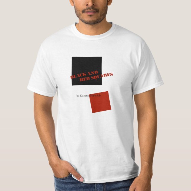 Camiseta Quadrados pretos e vermelhos por Kazimir Malevich (Frente)