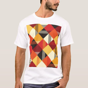 Camiseta Quadrados Vintage: Simples Striped Sem Costura.