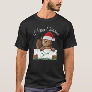 Camiseta Quadrinho Bonito Feliz Natal Santa Hat