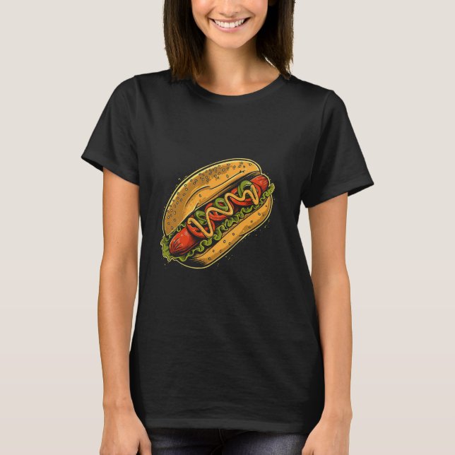 Camiseta Quadrinhos de cachorro quente (Frente)