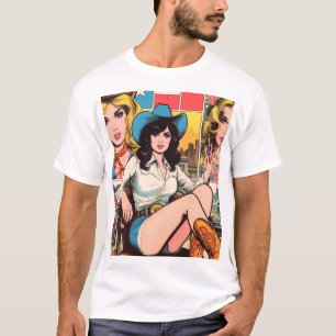 Camiseta Quadrinhos de Cowgirl Vintage