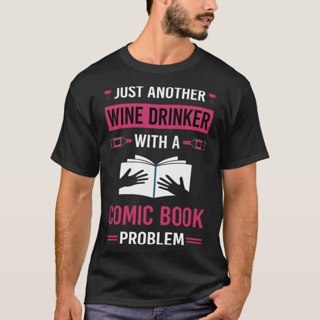 Camiseta Quadrinhos de Desenhos de Bebedores de Vinho (Frente)