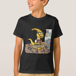 Camiseta Quadrinhos de Dinossauros Nerd Figuras de Ação de