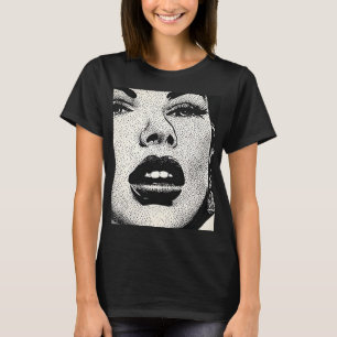 Camiseta Quadrinhos Gráficos BW anos 50 Estilo Vintage Pont