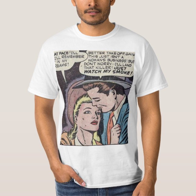 Camiseta Quadrinhos Românticos Clássicos dos anos 50 (Frente)