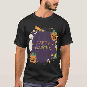 Camiseta Quadro de Festas Feliz de Halloween Spooky