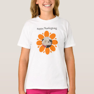 Camiseta Quadro de Flores Laranja-Bonita para Raparigas Fot