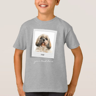 Camiseta Quadro de Fotografia de Aniversário de Cão Pet Cac
