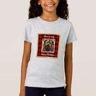 Camiseta Quadro de Fotos de Xadrez Vermelha e Preta de Nata