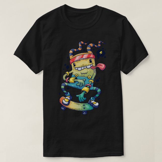 Camiseta Quadro de Skate Monstro Cheio (Frente do Design)