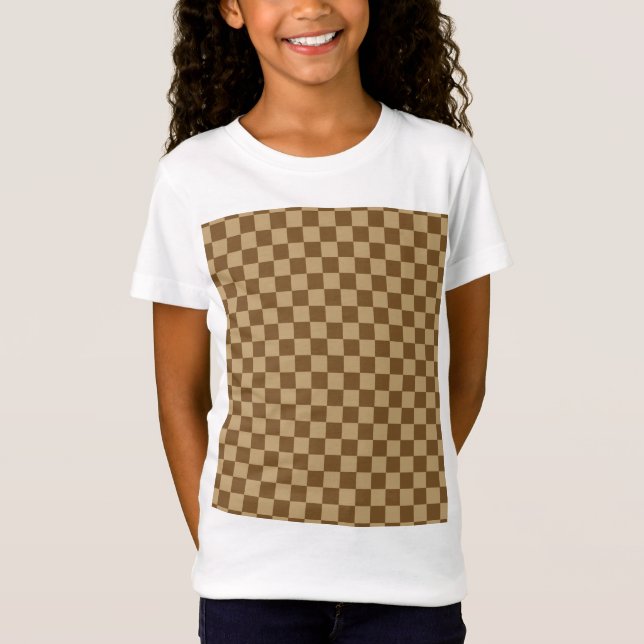Camiseta Quadro de Verificação Clássico de Combinação Marro (Frente)