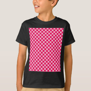 Camiseta Quadro de Verificação Clássico de Combinação Rosa