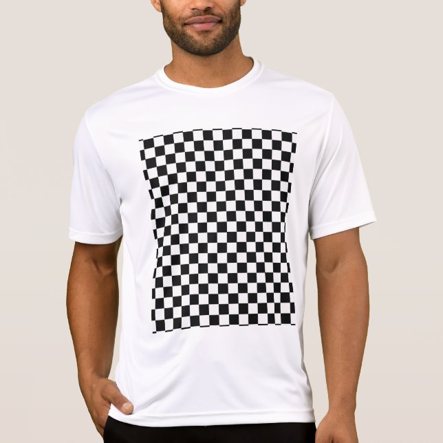 Camiseta Quadro de Verificação Clássico Preto e Branco STay (Frente)
