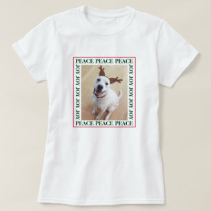 Camiseta Quadro Fotográfico de alegria de paz para os cãe