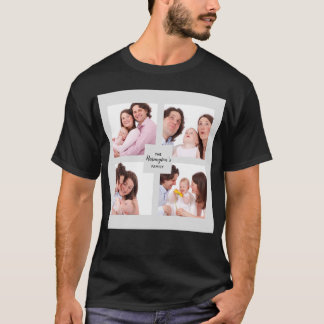 Camiseta Quadro Quadrado de Colagem de Fotos da Família de