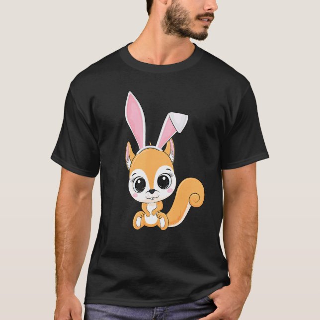 Camiseta Quadrrel Bunny Ears Páscoa Dia Bons Animal Boys Gi (Frente)