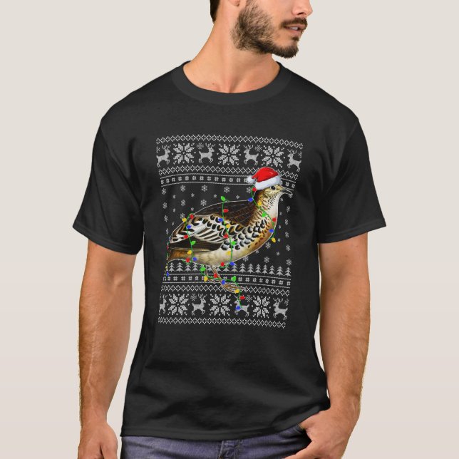 Camiseta Quail Bird Ugly Xmas Sweater Style Papais noeis Qu (Frente)