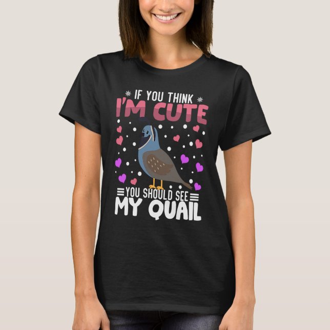 Camiseta Quail Heart Valentine's Day Animal For Womens Kids (Frente)