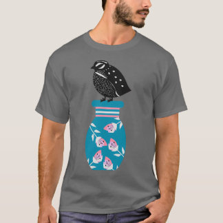 Camiseta Quail sitting on a vase