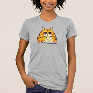 Camiseta Qual é a Sua História, Gato Sarcástico
