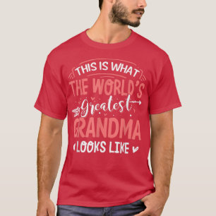 Camiseta Qual é o aspecto da maior vovó do mundo como mães