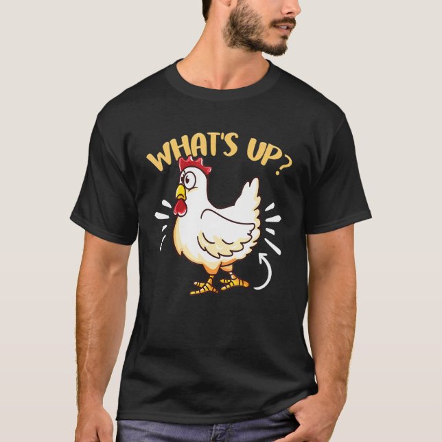 Camiseta Qual é o Galo de Tras Piadas de Frango (Frente)