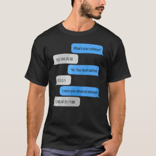 Camiseta Qual é o seu endereço no seu endereço local