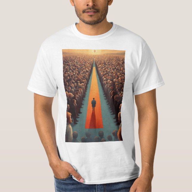 Camiseta Qual é o seu impressão de design (Frente)