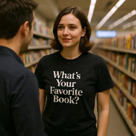 Camiseta Qual é o seu livro favorito? Leitura