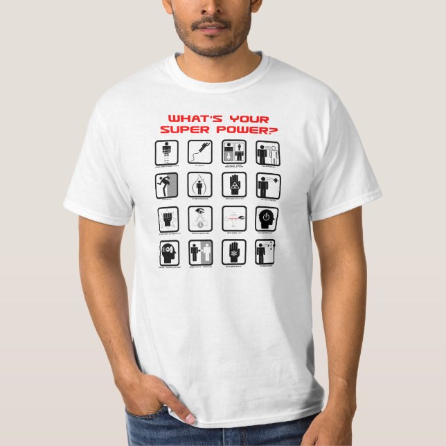 Camiseta Qual é o seu superpoder? Competências Científicas (Frente)