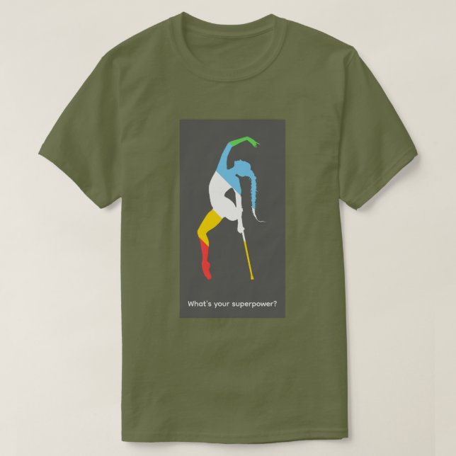 Camiseta Qual é o seu superpoder? Mês do Orgulho da Deficiê (Frente do Design)