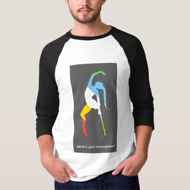 Camiseta Qual é o seu superpoder? Mês do Orgulho da Deficiê (Frente)