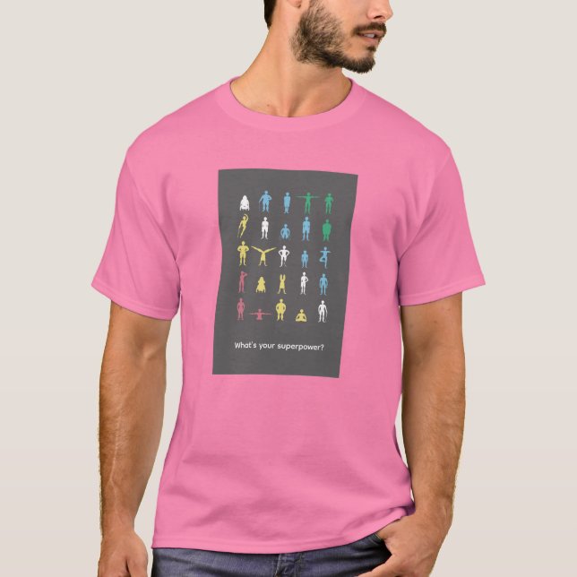 Camiseta Qual é o seu superpoder? Mês do Orgulho da Deficiê (Frente)