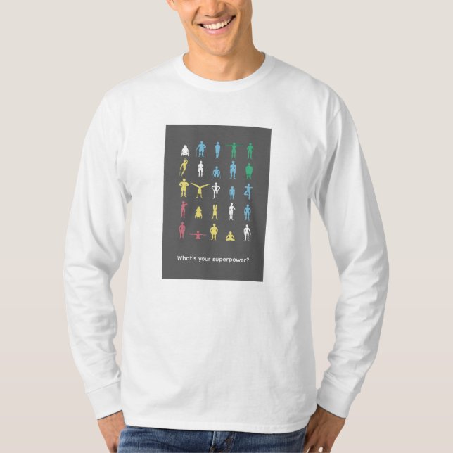 Camiseta Qual é o seu superpoder? Mês do Orgulho da Deficiê (Frente)