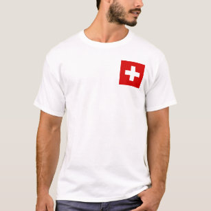 Camiseta qualidade do sinalizador de suiça
