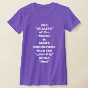 Camiseta "Qualidade" Sim! As mulheres